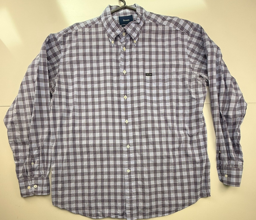 Façonnable Classique Men's Plaid Button Down Shirt Size XXL 100% Cotton